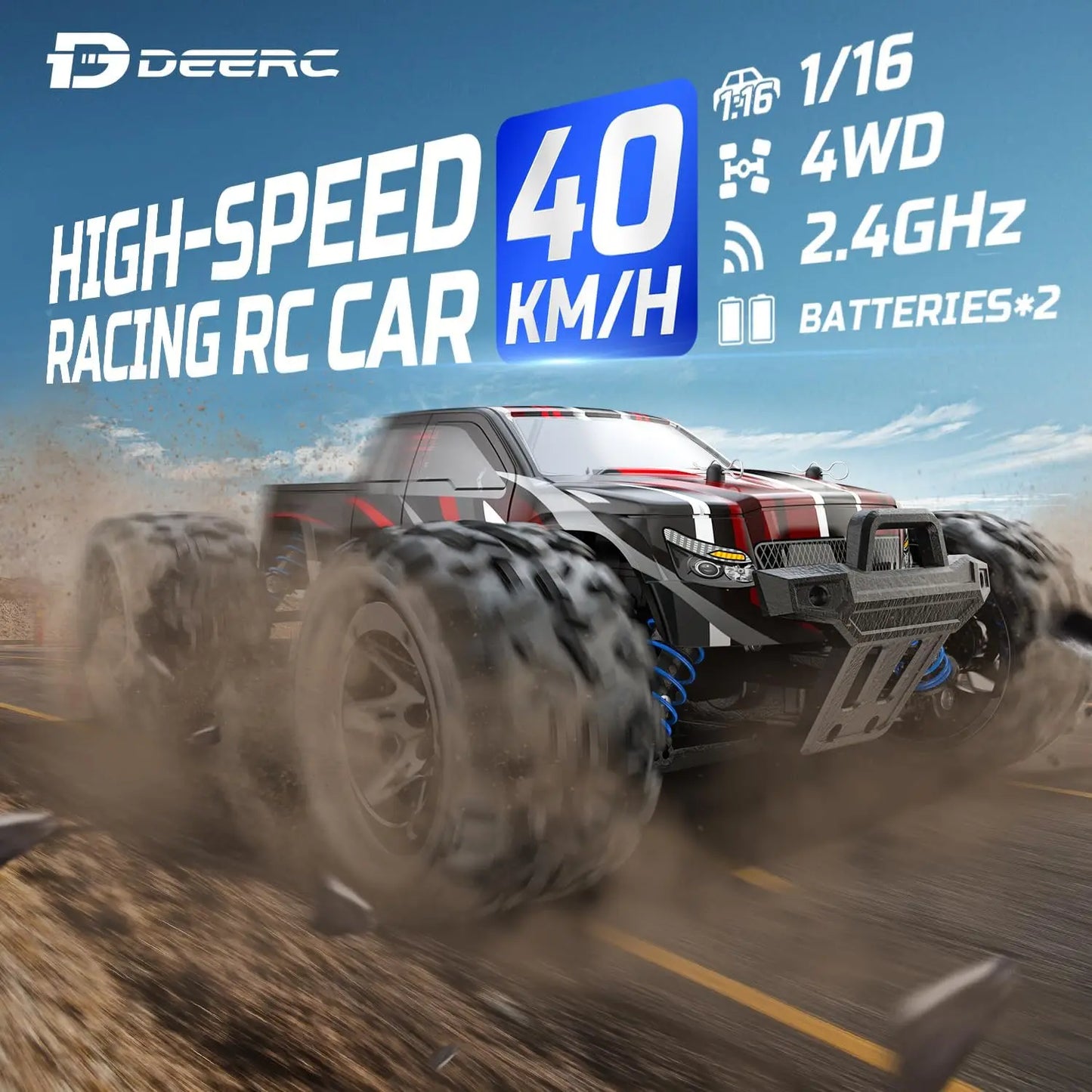 DEERC 9300 1/16 RC Car 40kmh 4WD Monster Truck
