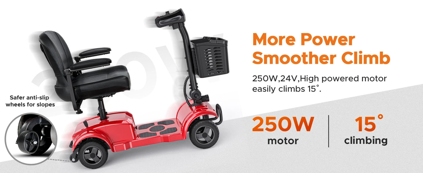 ENGWE Four Wheel Electric Scooter 250W 24V 12AH 15 Mile Range