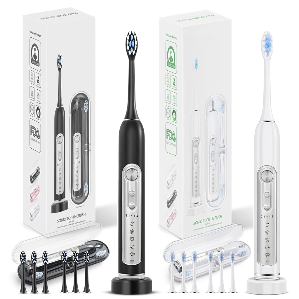 Super Sonic Electric Toothbrush for Adults and Kids Smart Timer Toothbrush with Replaceable Heads