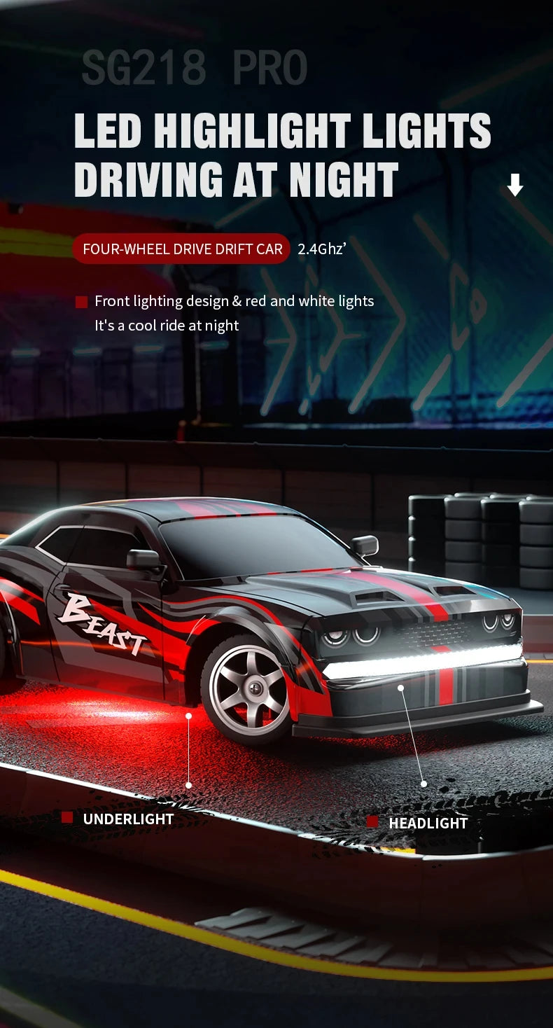 SG218 PRO 1:16 RC Drift Car 25km/h High Speed RC Cars Toys For Adults And Kids Remote Control Cars 2.4G Off Road Monster Truck
