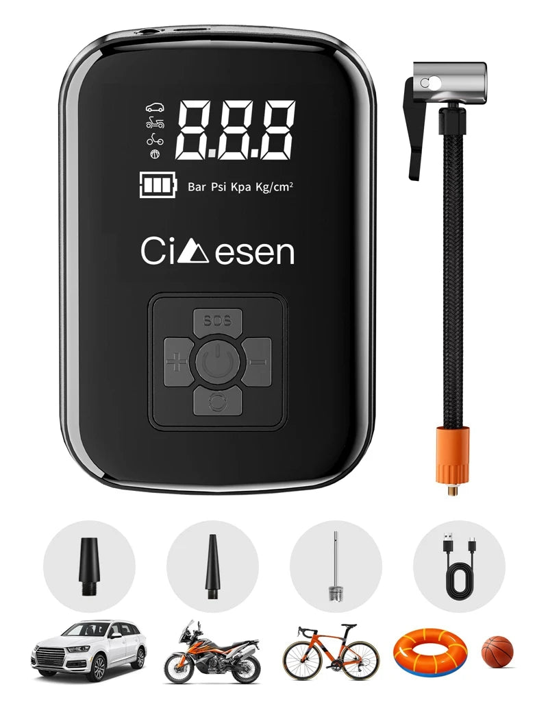 Portable Wireless Air Pump 150PSI Electric Tire Inflator for Car Bicycle Motorcycle
