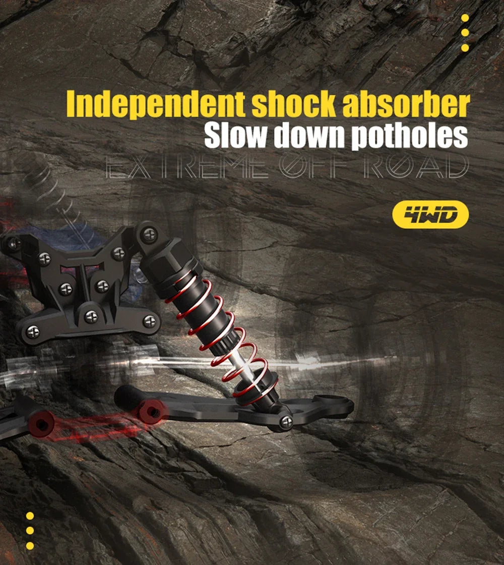 Q130 1/14 Rc Car Off Road With LED 4WD 70km/h High Speed Brushless Motor Monster Truck Desert/Snow Racing Drift Cars Toy for Boy