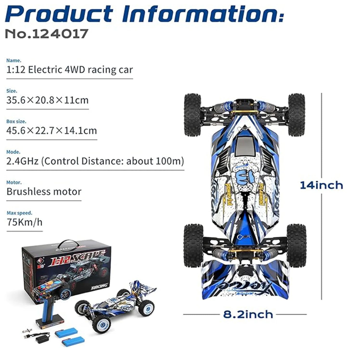 WLtoys 124017 V2 1/12 Brushless RC Car 75kmh