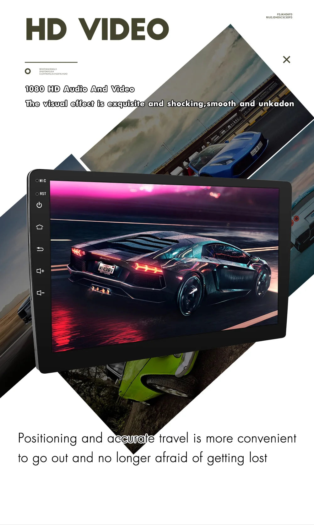 7"/9"/10" Android Car Radio with CarPlay GPS & Multimedia Player for Nissan Hyundai Tesla Style