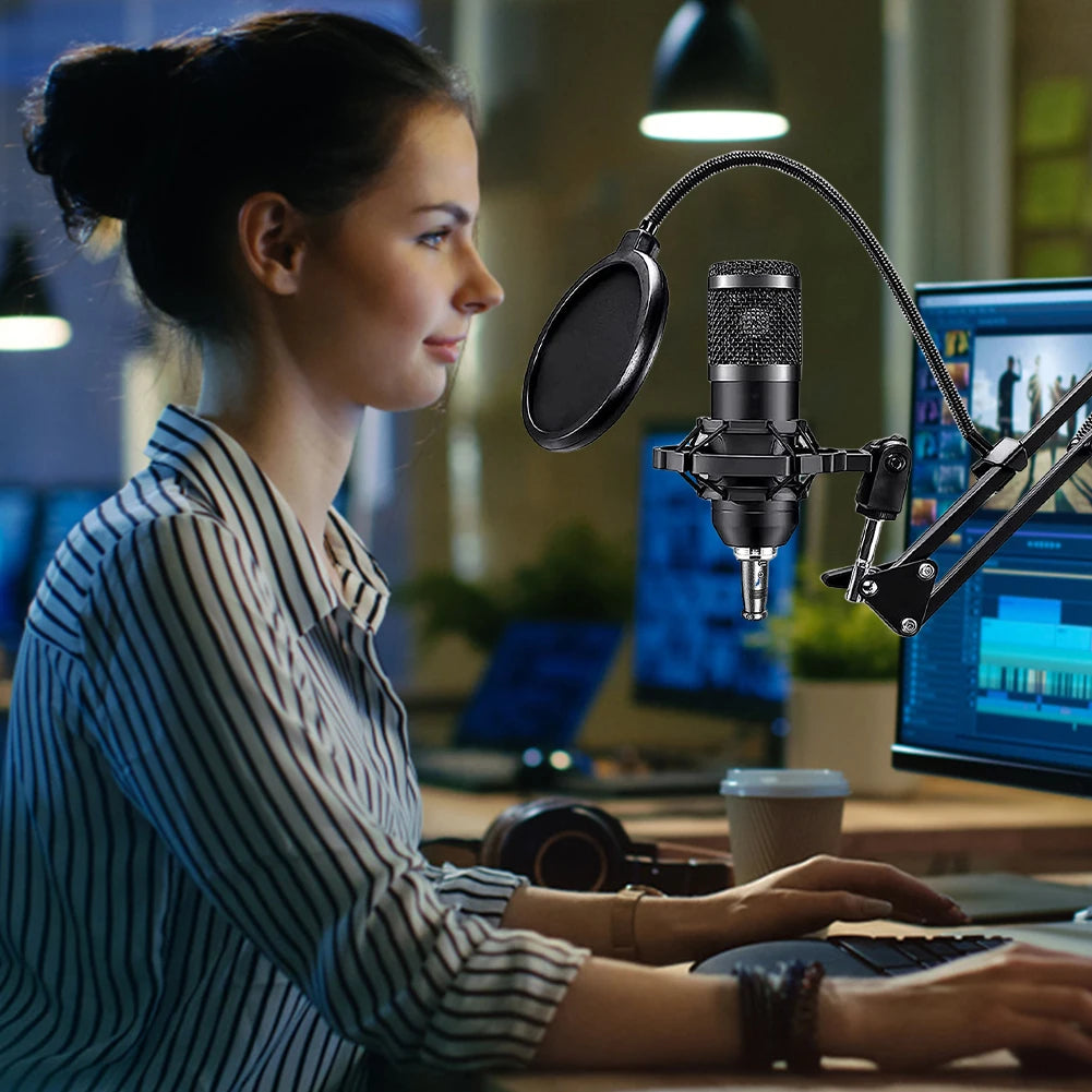 BM800 V8s Podcast Microphone & Sound Card Set