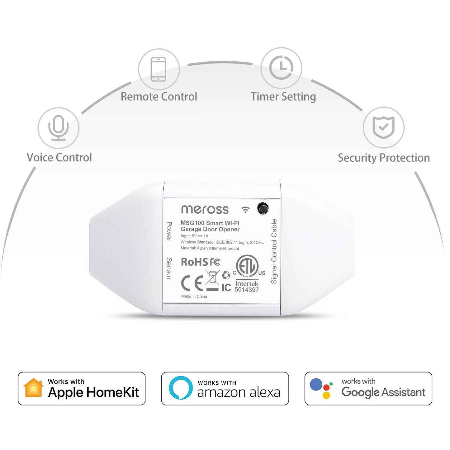 Meross HomeKit WiFi Smart Garage Door Opener Controller