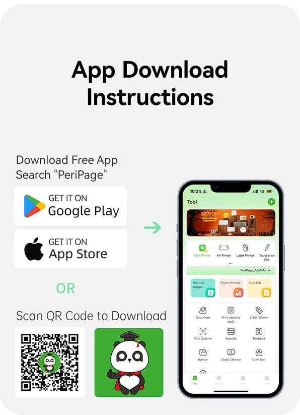 PeriPage P80 Portable Wireless Bluetooth Printer for Phone & Laptop