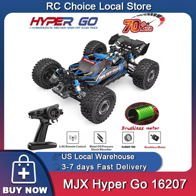 MJX 16207 Hyper Go 116 Brushless RC Car 70kmh 4WD Off Road Drift Truck (2/3) Batteries