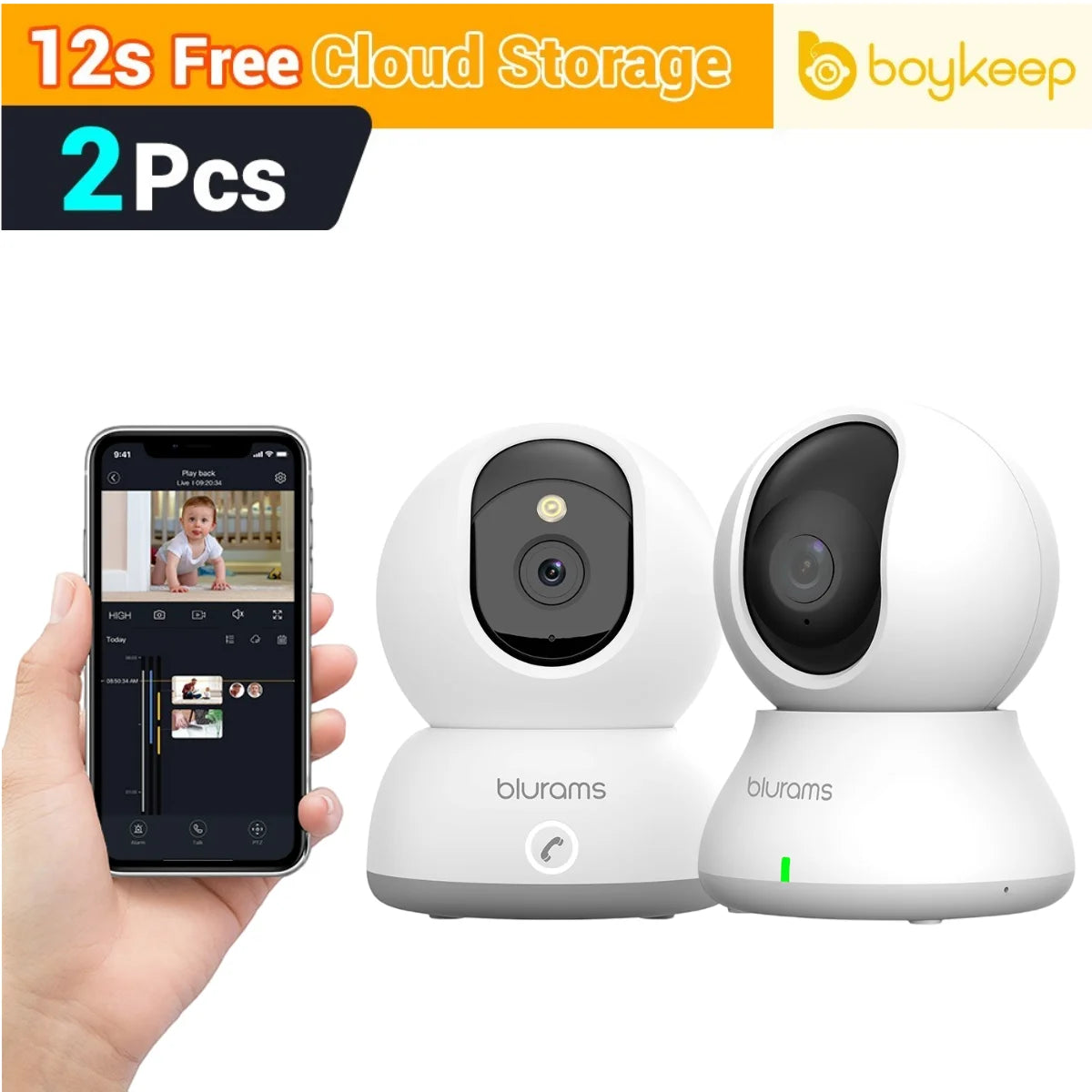 Blurams Baby Monitor 2K HD Security Camera with Motion Detection Two Way Audio and Night Vision