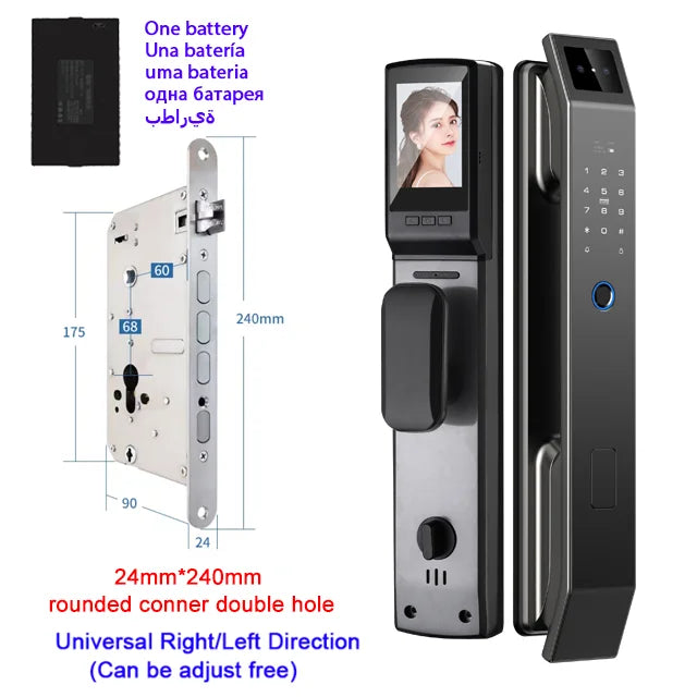 3D Face Recognition Digital Door Lock with Camera Fingerprint and Keyless Entry