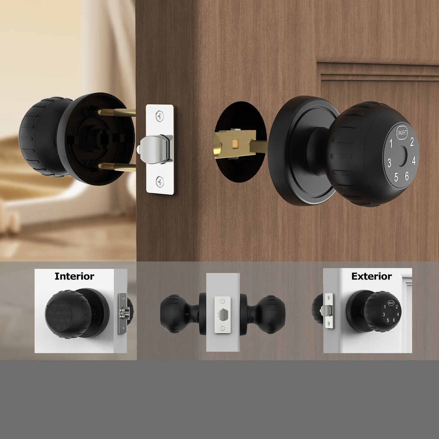 Viladepot Smart Fingerprint Door Lock with Touchscreen Keypad App Remote and Passcode Unlock for Indoor Use