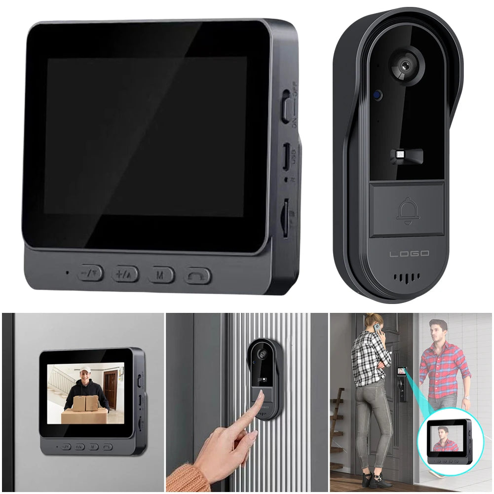 2.4G WiFi Wireless Video Doorbell with Night Vision and Waterproof Camera