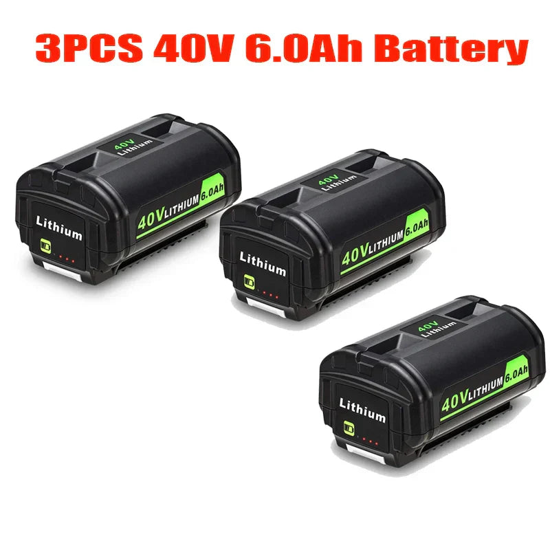 Ryobi OP40401 40V 6.0Ah lithium-ion battery replacement for OP4026, OP4030, OP4050, OP4060A, OP40201, OP40301.