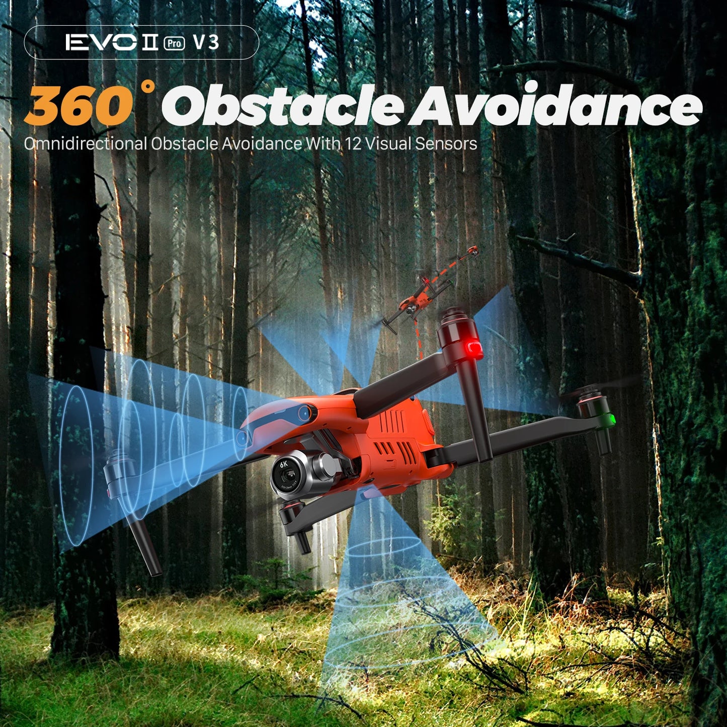 Autel EVO II Pro V3 6K Drone 1Inch CMOS HD Camera 10KM Transmission 720 Obstacle Avoidance