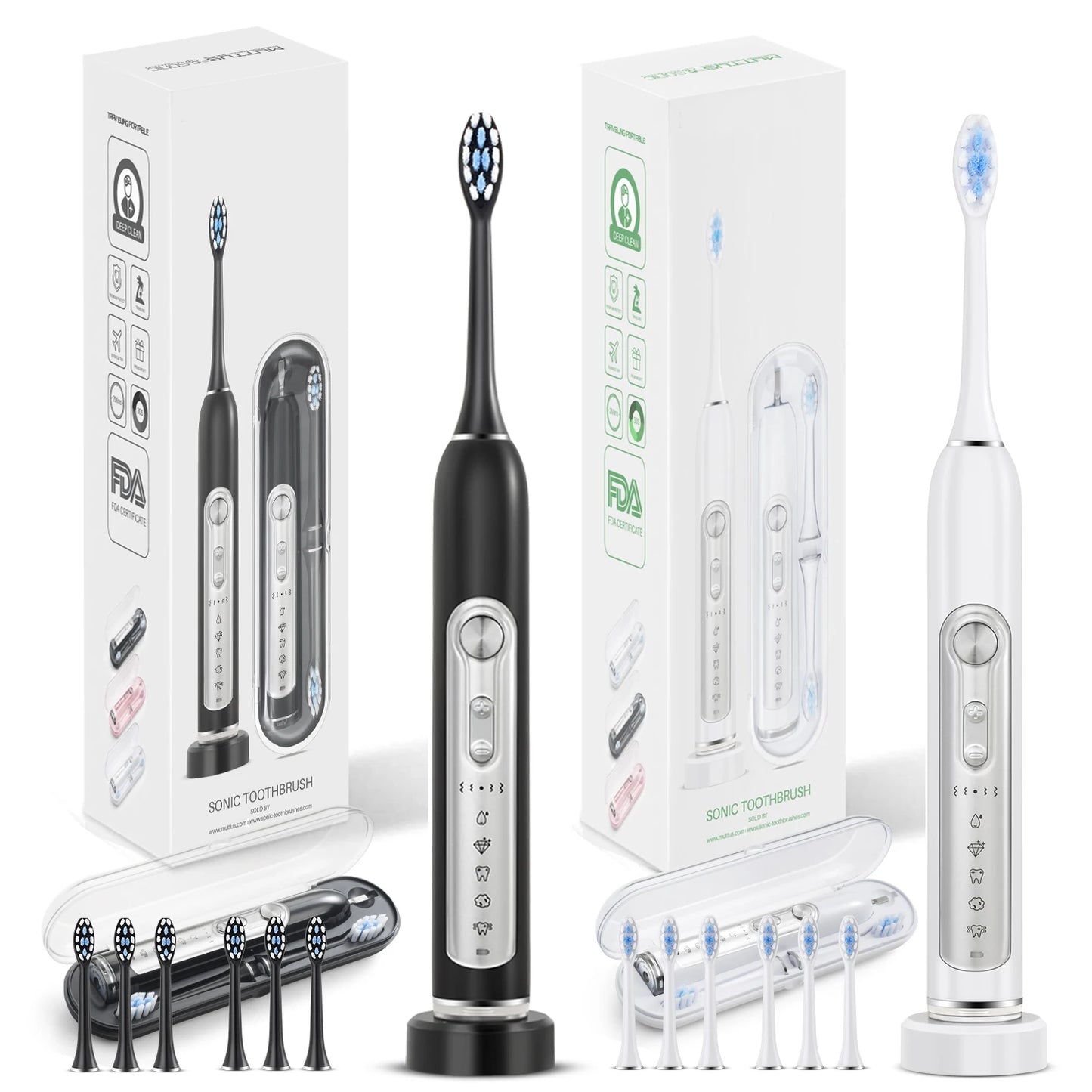 Super Sonic Electric Toothbrush for Adults and Kids Smart Timer Toothbrush with Replaceable Heads