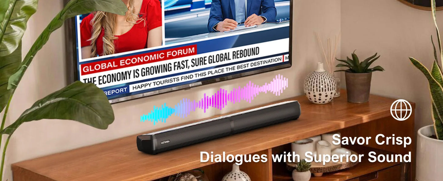 ULTIMEA 200W 4.1ch Detachable Bluetooth 5.3 Soundbar with Subwoofer for Smart TV and Home Theater