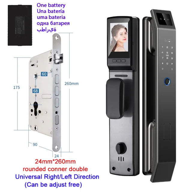 3D Face Recognition Digital Door Lock with Camera Fingerprint and Keyless Entry