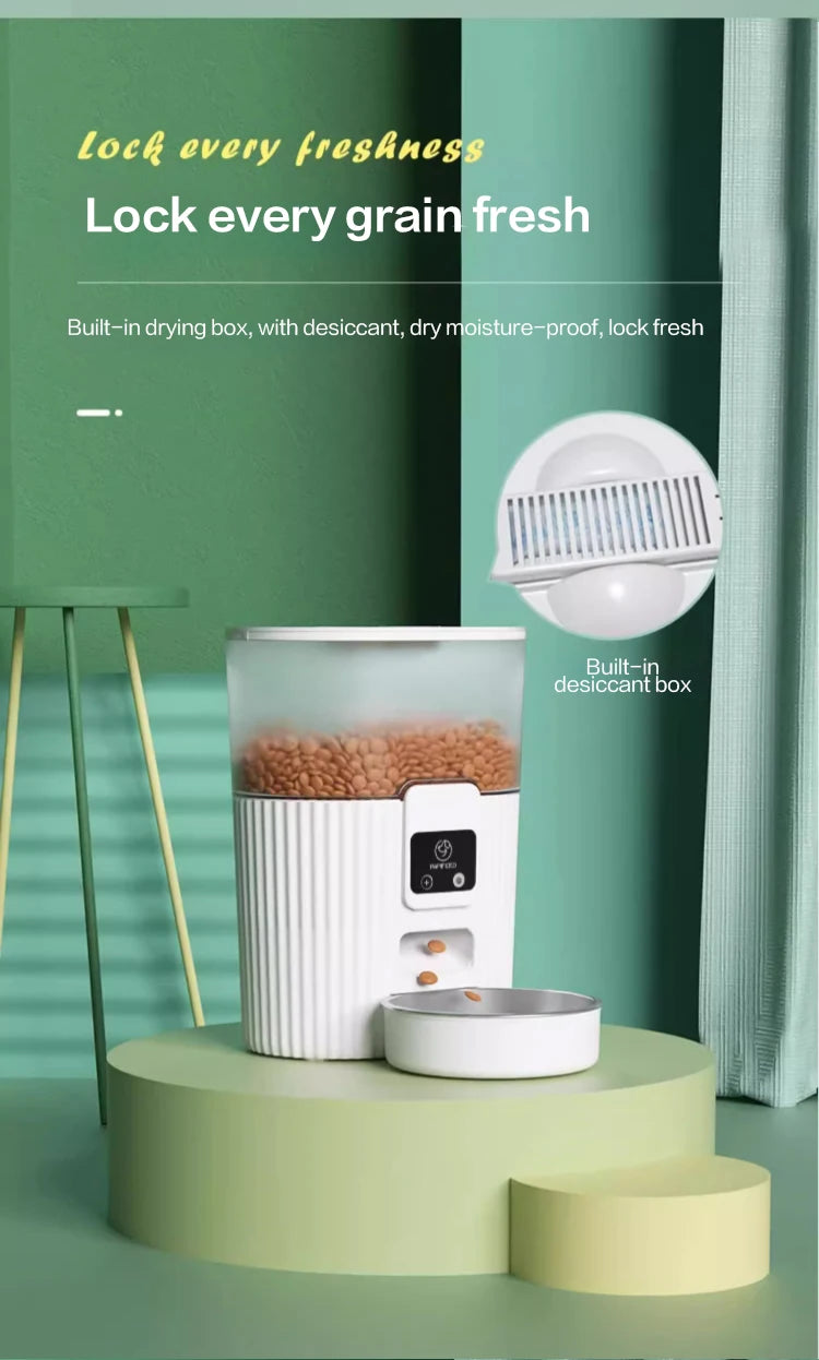 Smart Automatic Pet Feeder with WiFi Remote Control Pet Food Dispensing