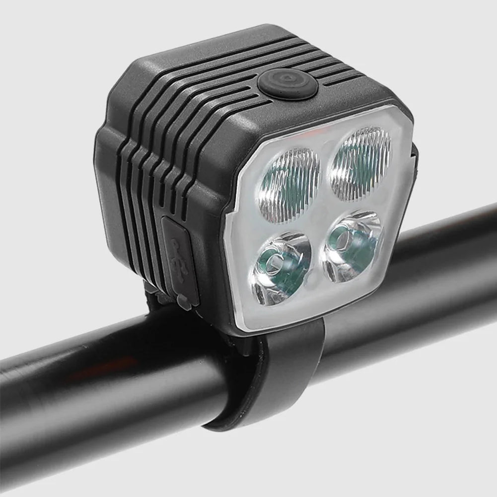 LED Bike Front Light USB Charging with Horn 7 Modes for Night Riding