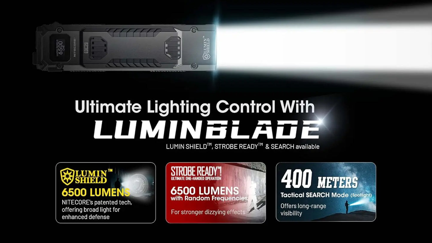 Nitecore EDC29 EDC Tactical Flashlight, 6500 Lumen USB-C Rechargeable Slim Flat Shape with Spotlight Floodlight Strobe Modes
