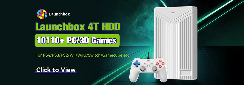 Launchbox 500GB Gaming Hard Drive for PS4 PS3 PS2 Wii Switch Gamecube PC 3760 Games