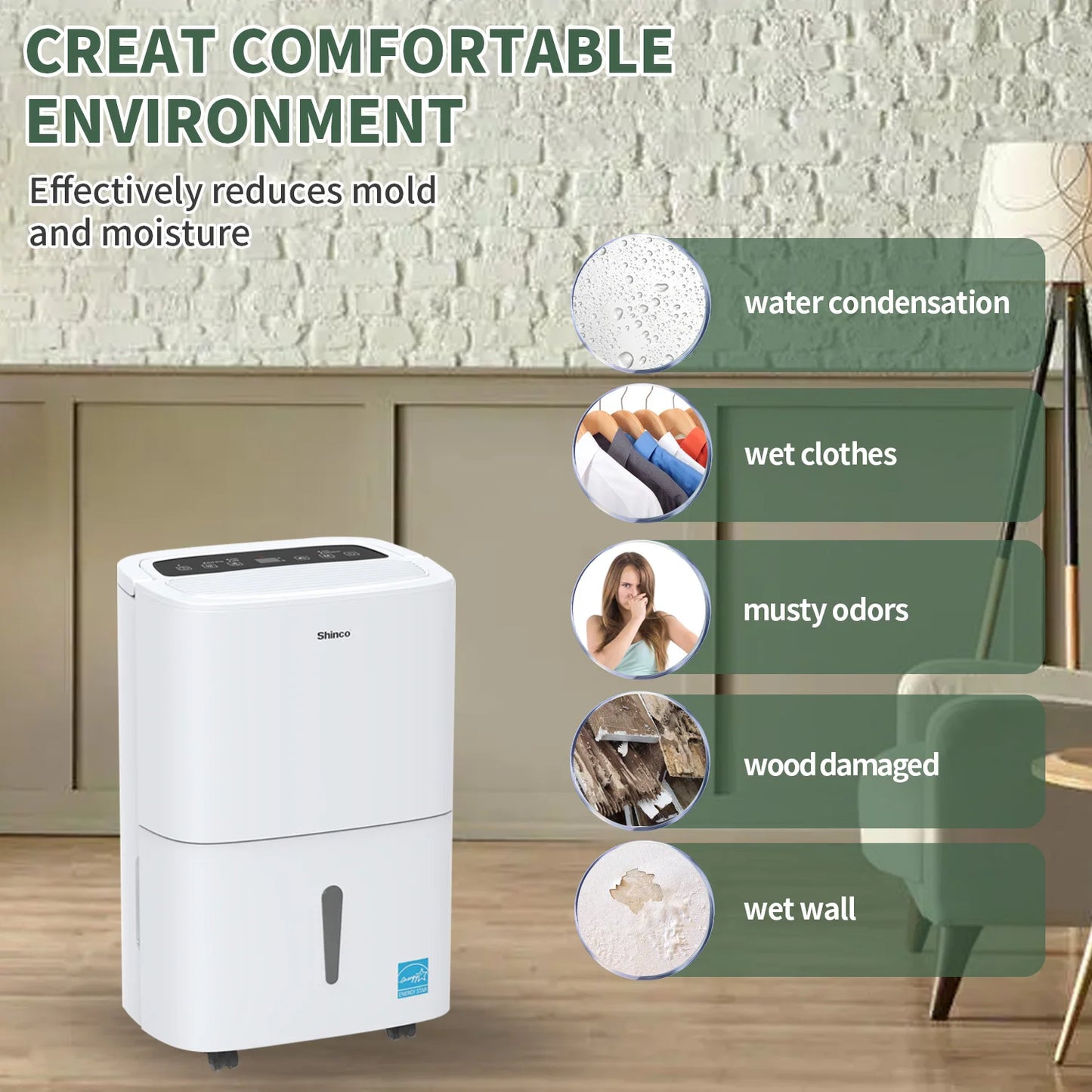 Shinco 150 Pint WiFi Dehumidifier with Pump