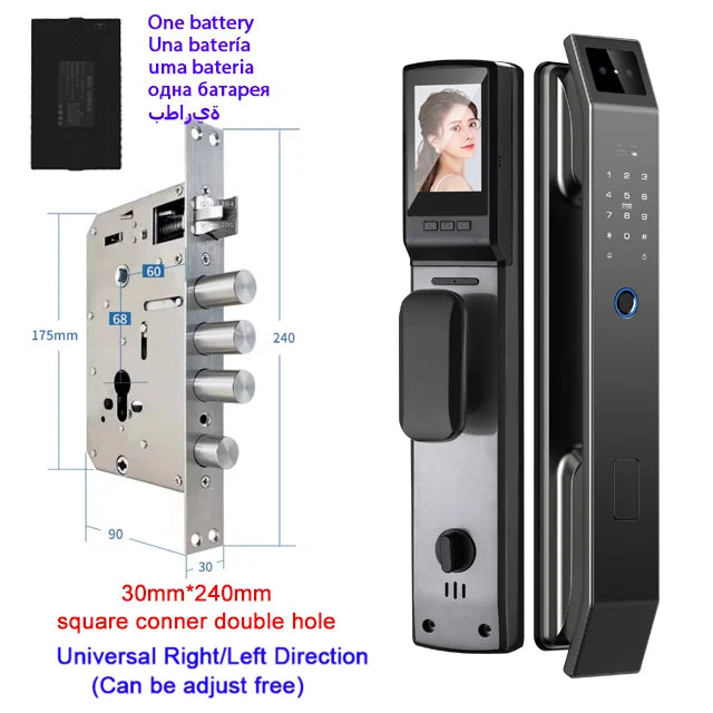 3D Face Recognition Digital Door Lock with Camera Fingerprint and Keyless Entry