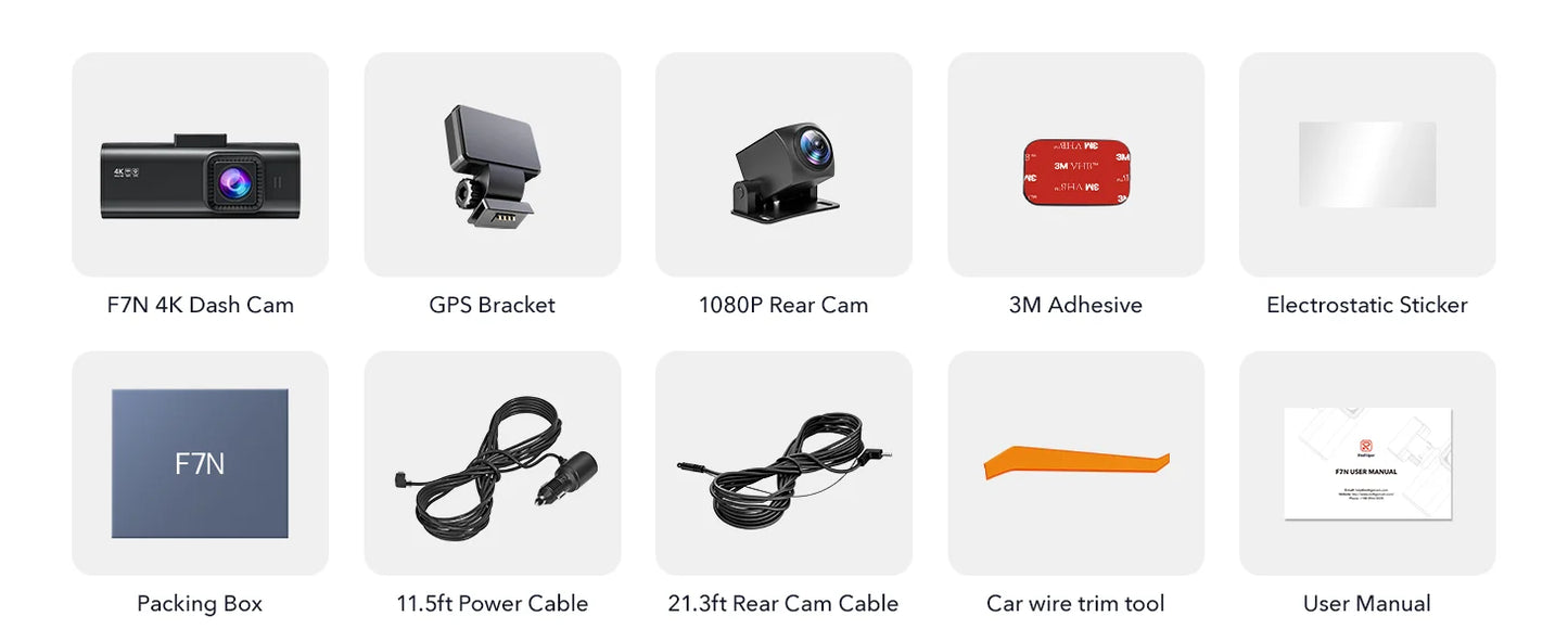 REDTIGER 4K Dash Cam Front and Rear with WiFi, GPS, and 24H Parking Mode