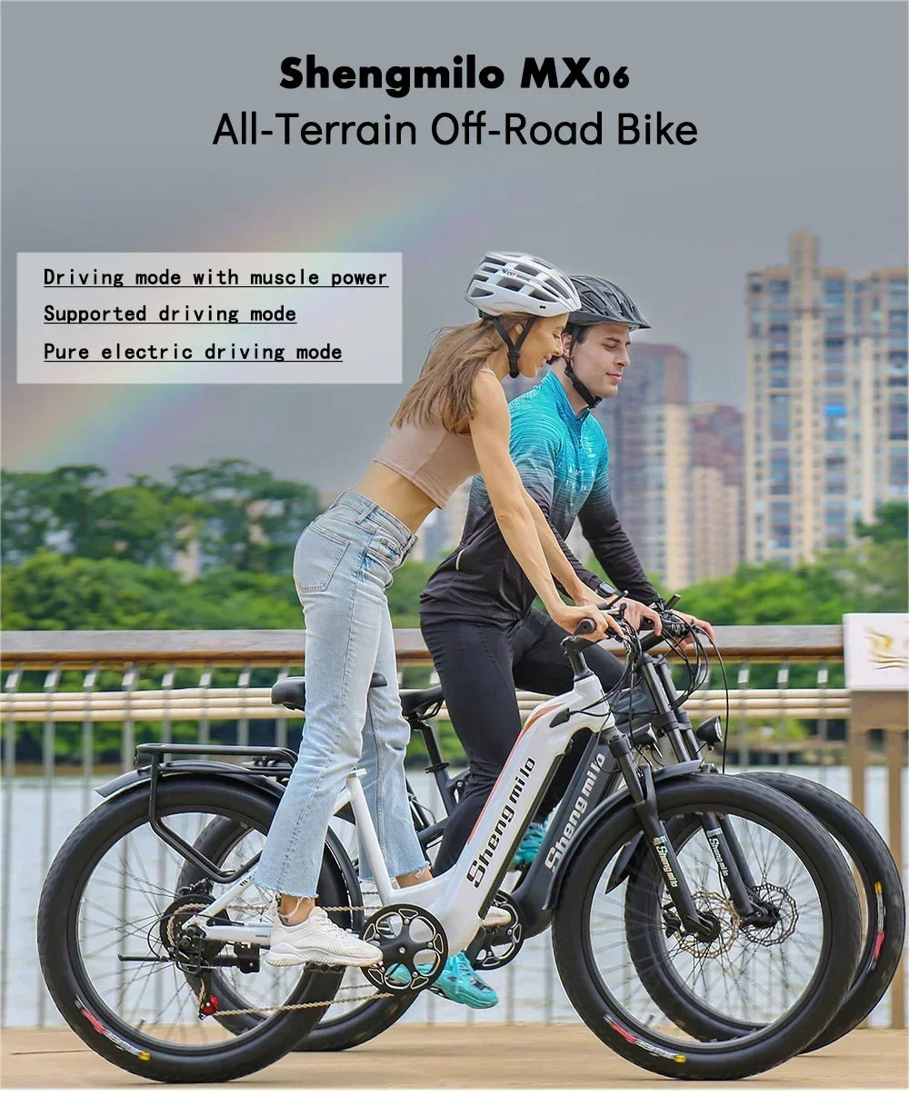 Shengmilo MX06 Electric Bike 1000W Motor 48V 17.5Ah Lithium Battery 26 Inch for Adult City Commuting