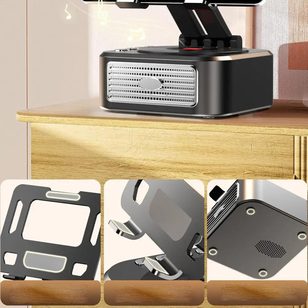 Phone Speaker Stand Wireless Desk Holder Stereo Sound