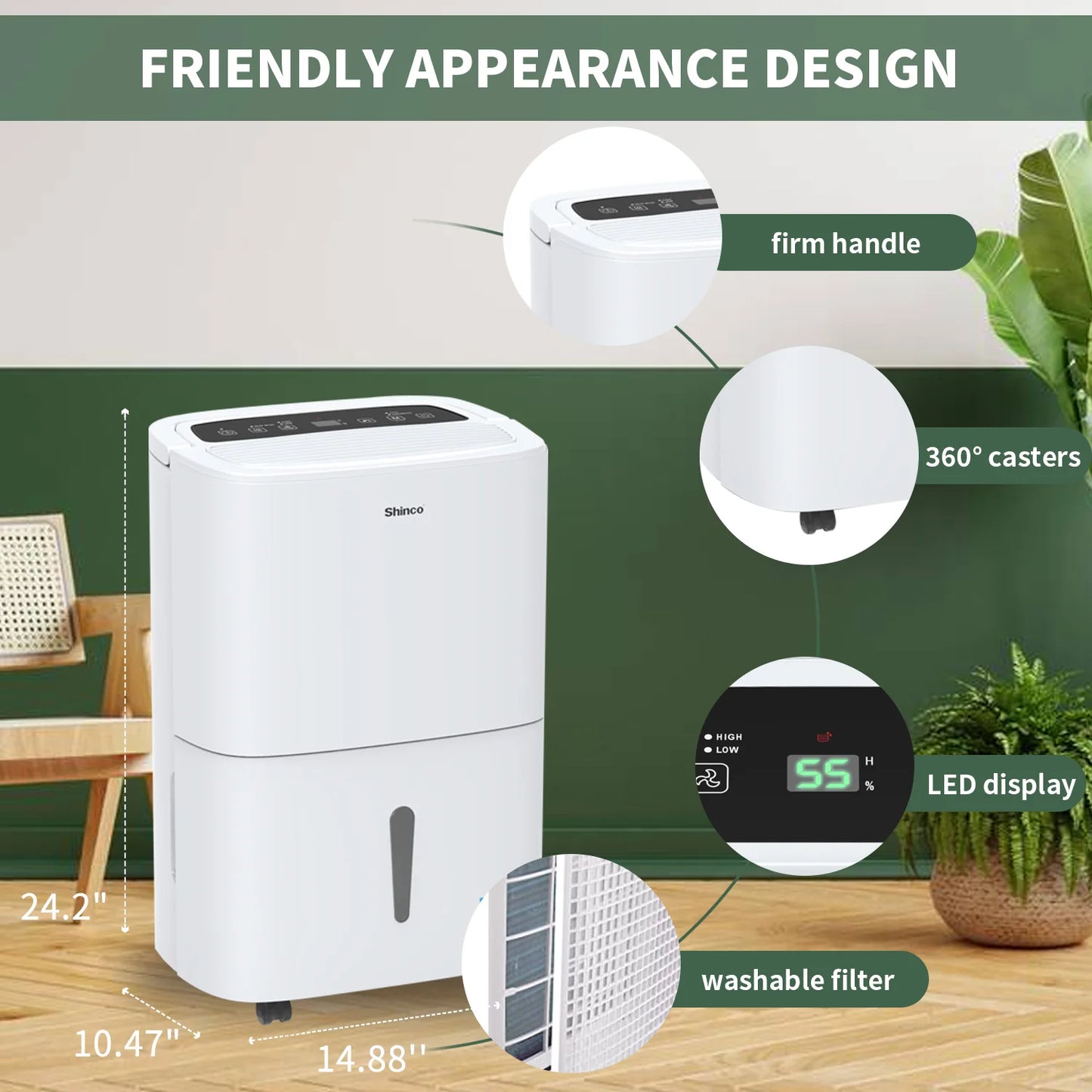 Shinco 150 Pint WiFi Dehumidifier with Pump