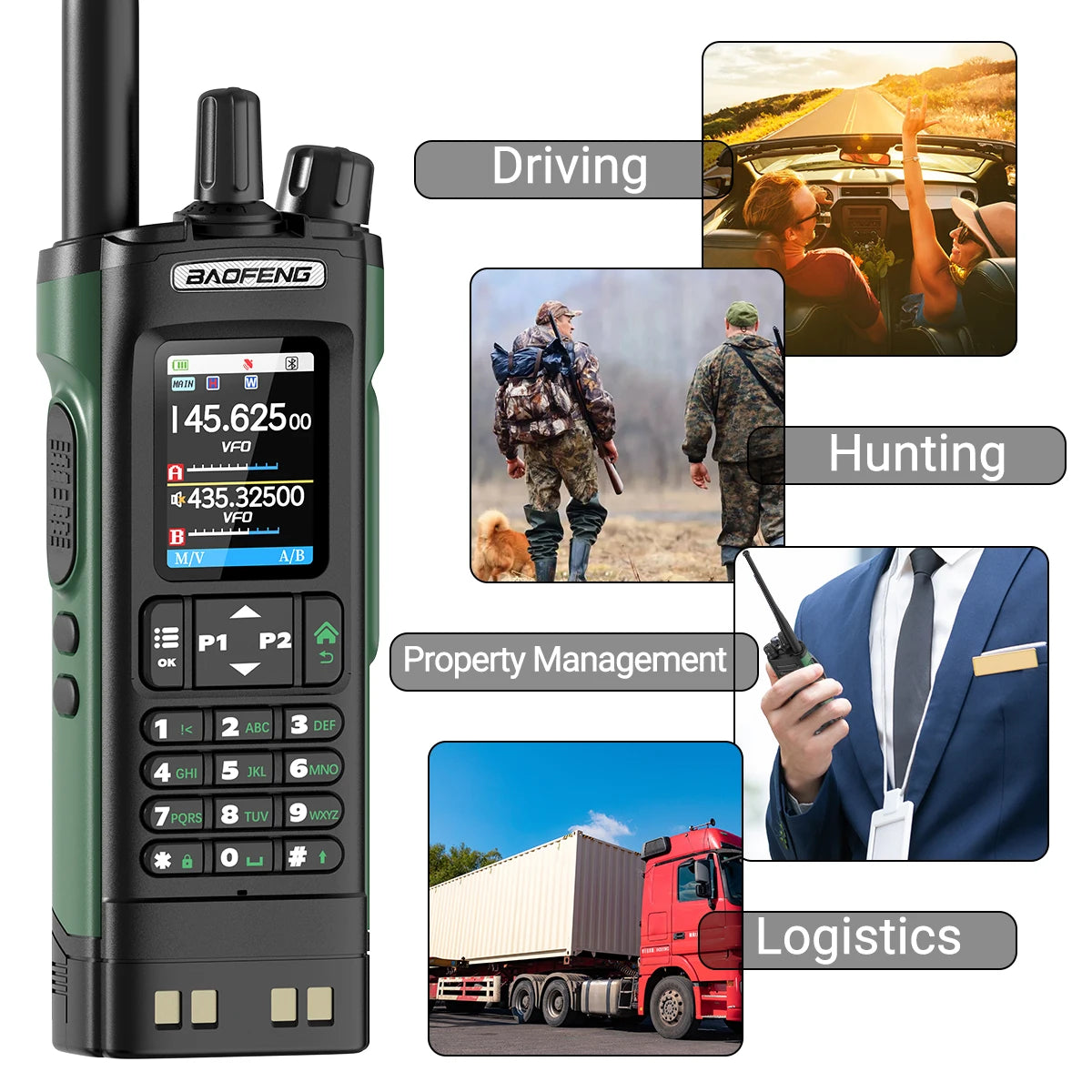 Baofeng UV-32 10W GPS Walkie Talkie Multi Band Bluetooth Type-C Long Range