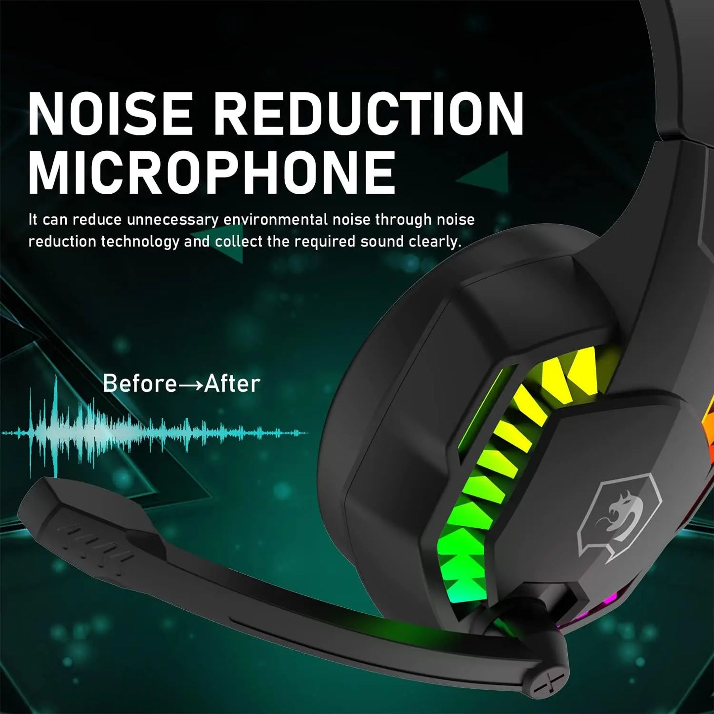 MAMBASNAKE CY907 RGB Gaming Headset 5.1 Surround Sound 3.5mm Wired Over-Ear Headphone