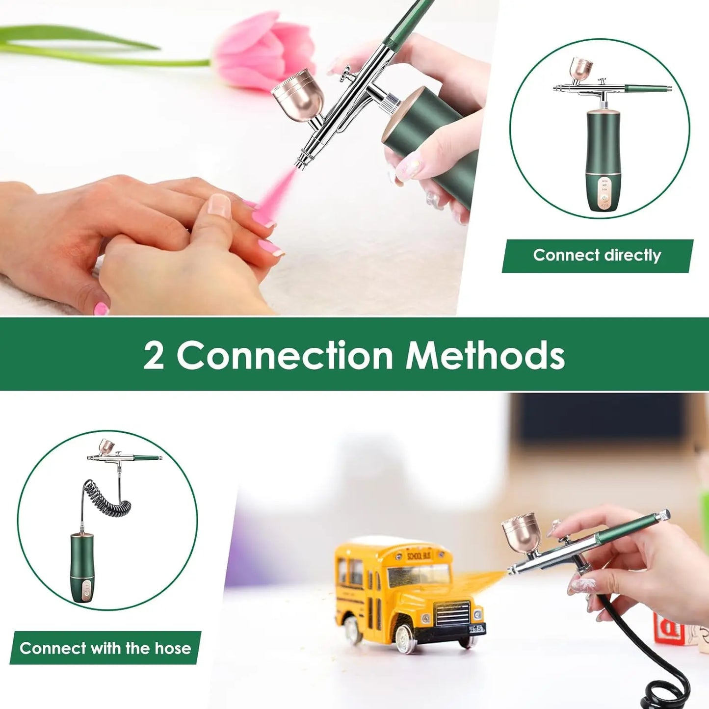 Portable Rechargeable Airbrush Kit with Compressor for Nail Art Makeup Paint