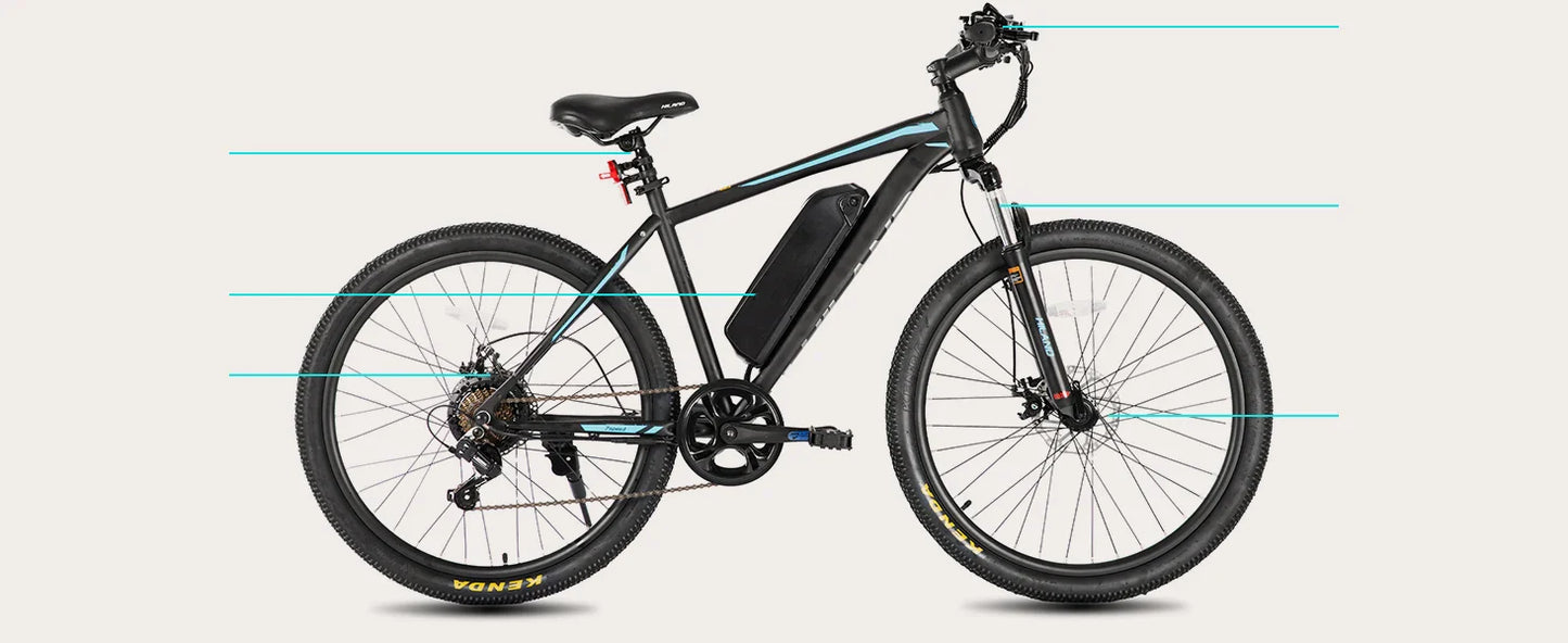 HILAND 26 Inch Electric Mountain Bike with Removable Battery and 500W Motor