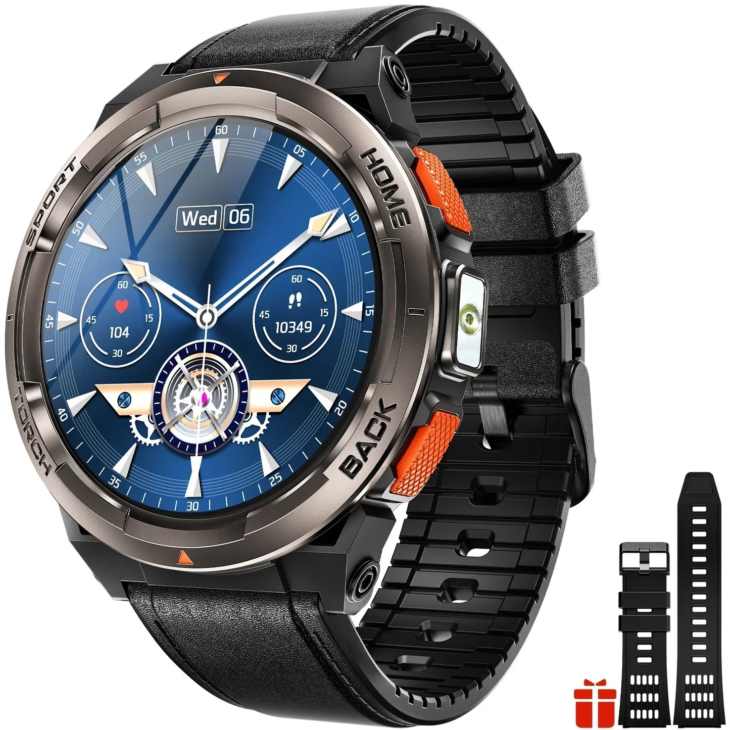 EIGIIS 1.45 Inch Waterproof Smart Sports Watch with Compass and Barometer.