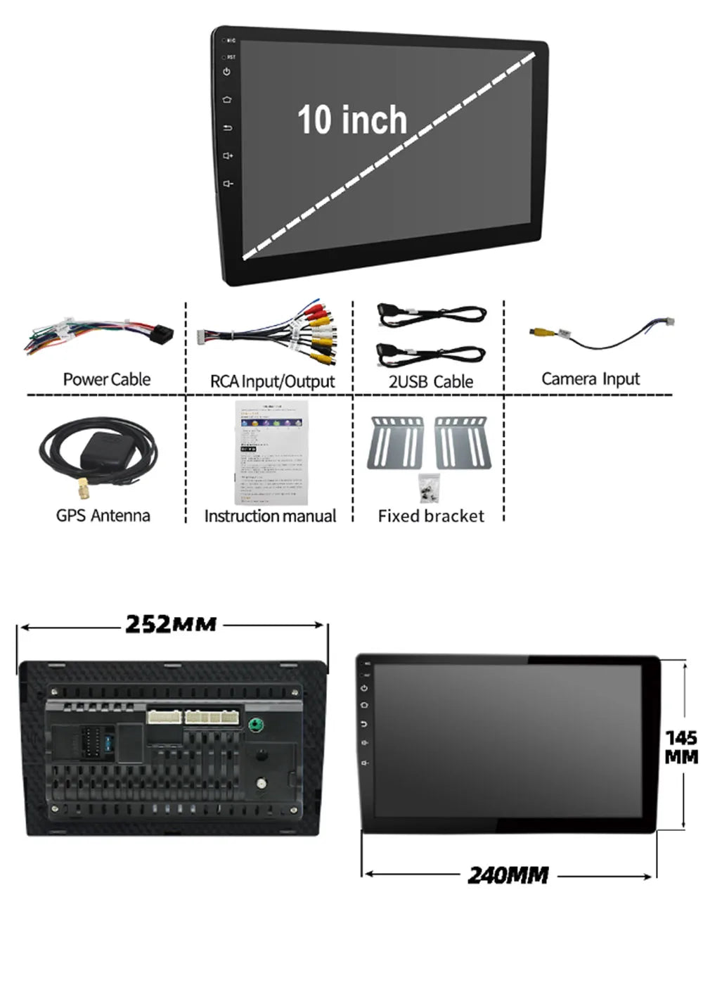 7"/9"/10" Android Car Radio with CarPlay GPS & Multimedia Player for Nissan Hyundai Tesla Style