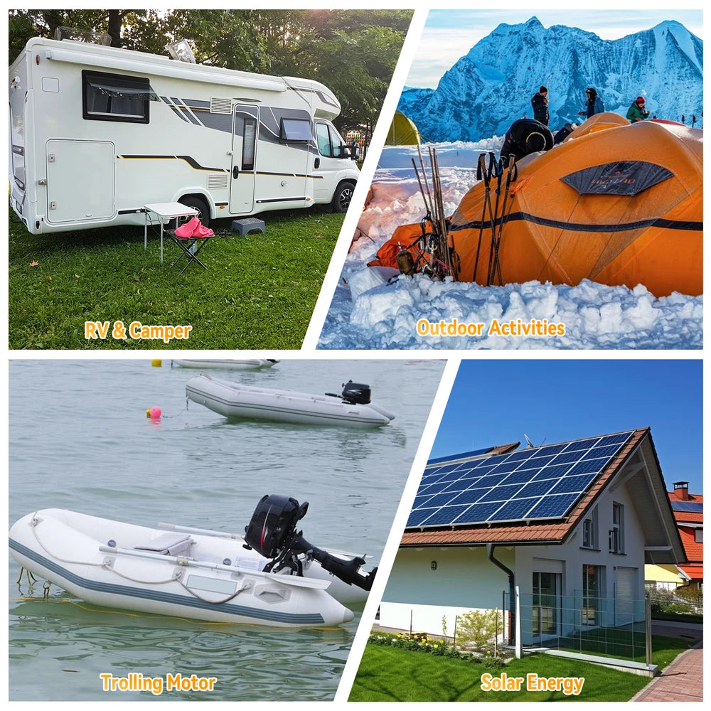 12V 180Ah LiFePO4 Battery Pack with Charger Lithium Iron Phosphate Battery for Campers Solar Wind and Off-Road Use
