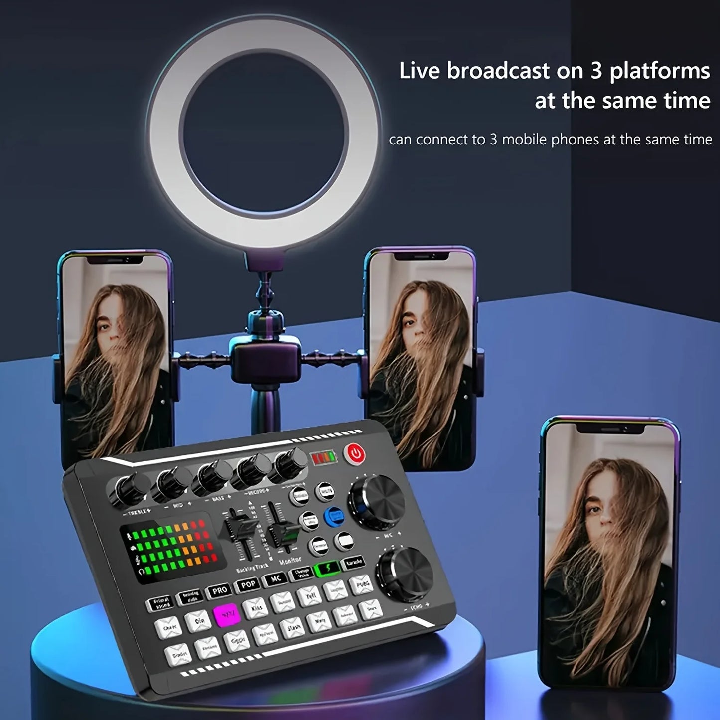 All-in-One Podcast Equipment Kit with Audio Interface and Condenser Microphone