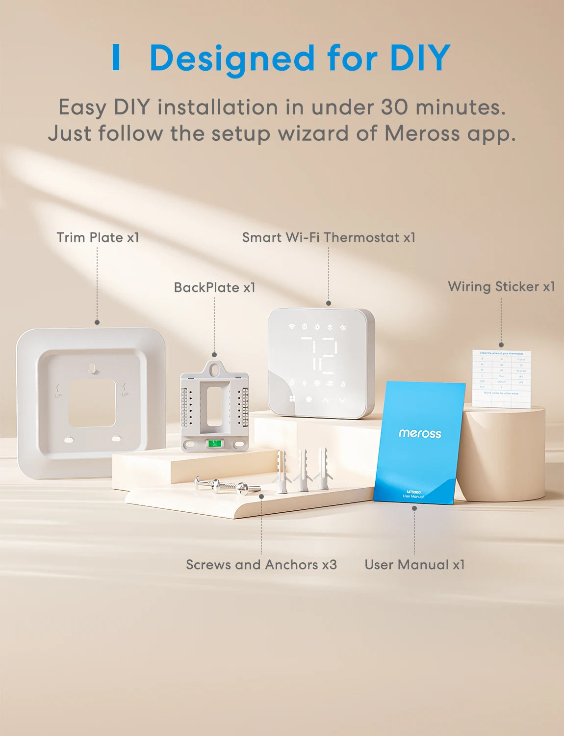 Meross Matter Smart WiFi Thermostat US