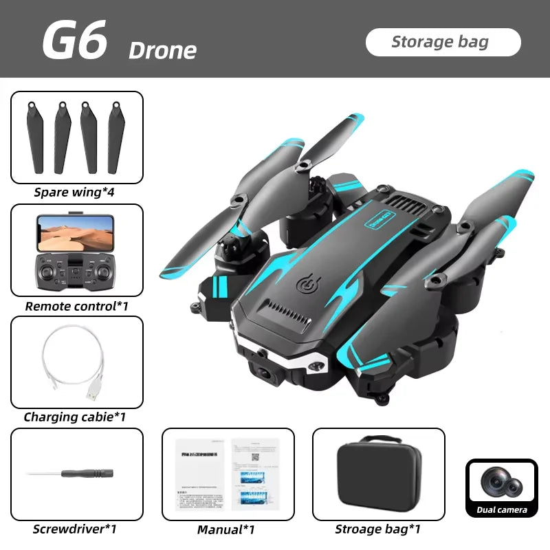 KBDFA G6 Foldable Quadcopter Drone with HD Camera GPS FPV WiFi Obstacle Avoidance