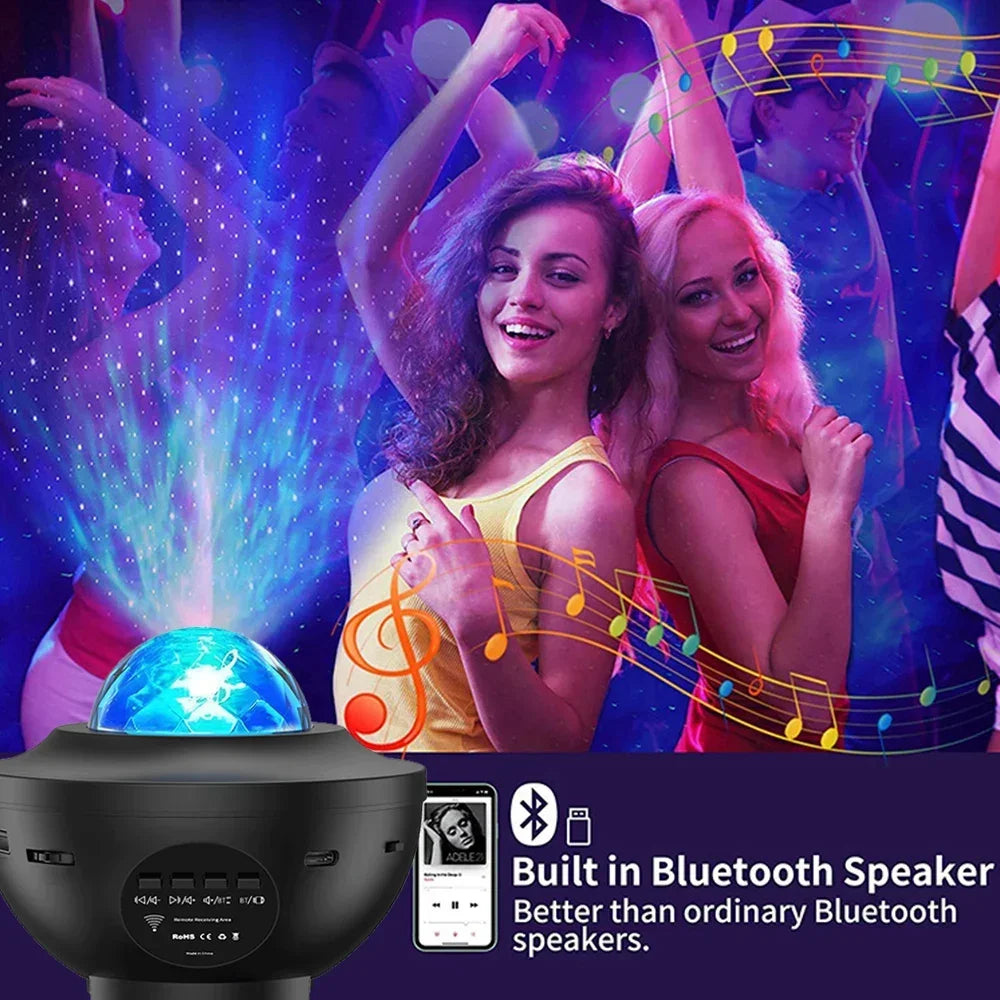 LED Starry Galaxy Projector Night Light with Bluetooth Music Player Colorful USB Night Lamp