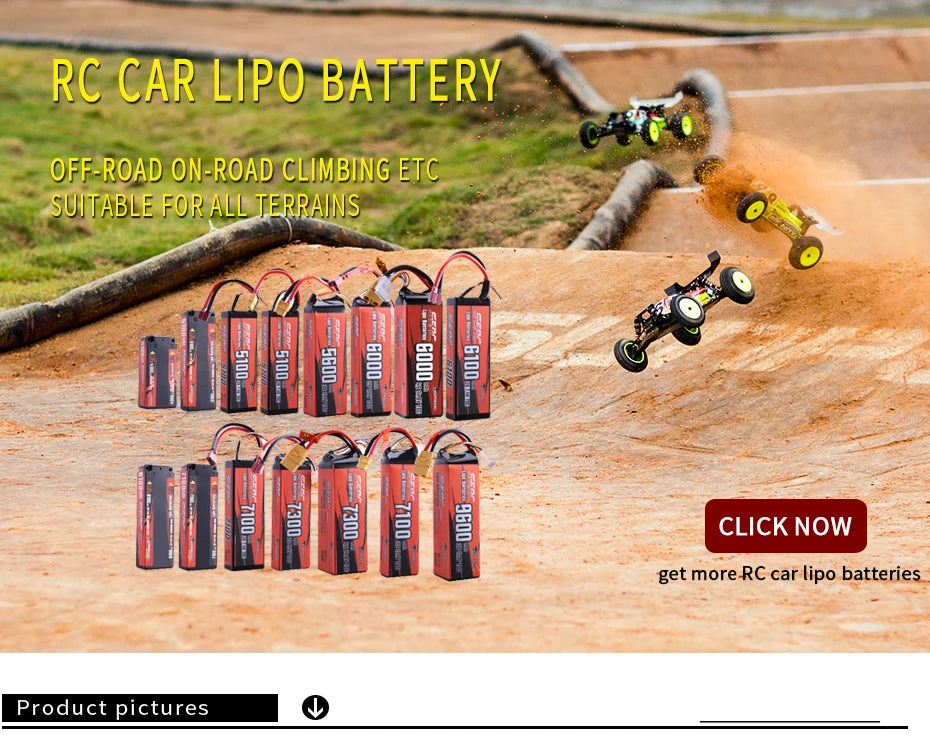 Sunpadow 2S 4300mAh Lipo Battery 7.4V 70C Shorty Hard Case with 4mm Bullet for RC 1/8 1/10 Scale Car Truck Vehicle Tank Buggy