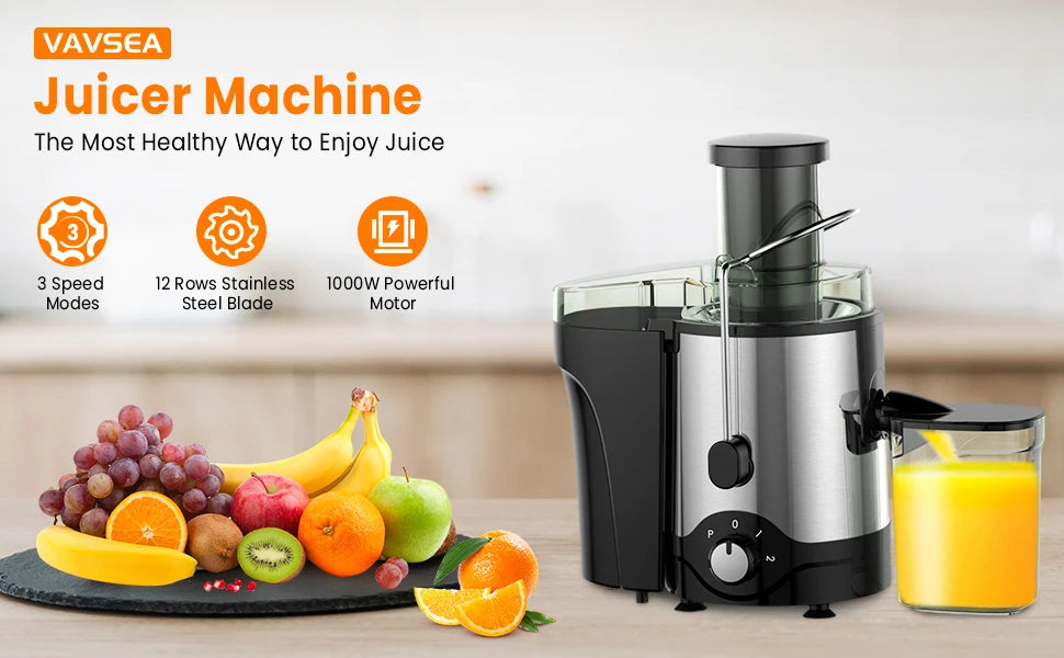 VAVSEA 600W Centrifugal Juicer Extractor with 3 Inch Feed Chute