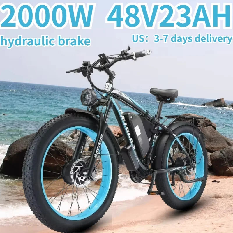 K800 Electric Bike 2000W Dual Motor 48V 23Ah Fat Tire with Hydraulic Brakes