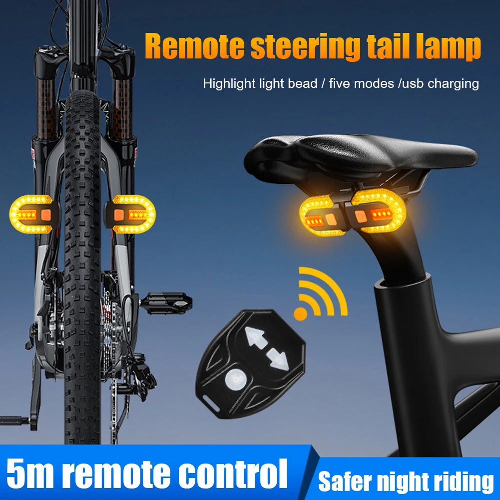 LED Bicycle Lamp Rear Signal LED Lamp Wireless USB Rechargeable MTB