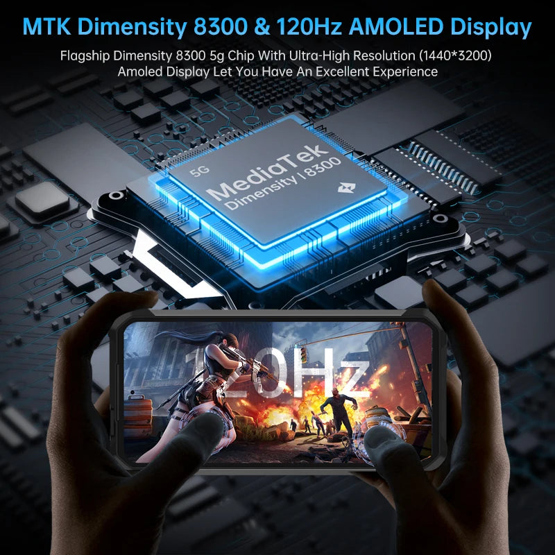 8849 Tank 4 Pro Unihertz 5G Rugged Smartphone with Built-In Projector 36GB RAM 1TB Storage Android 14 AMOLED 120Hz