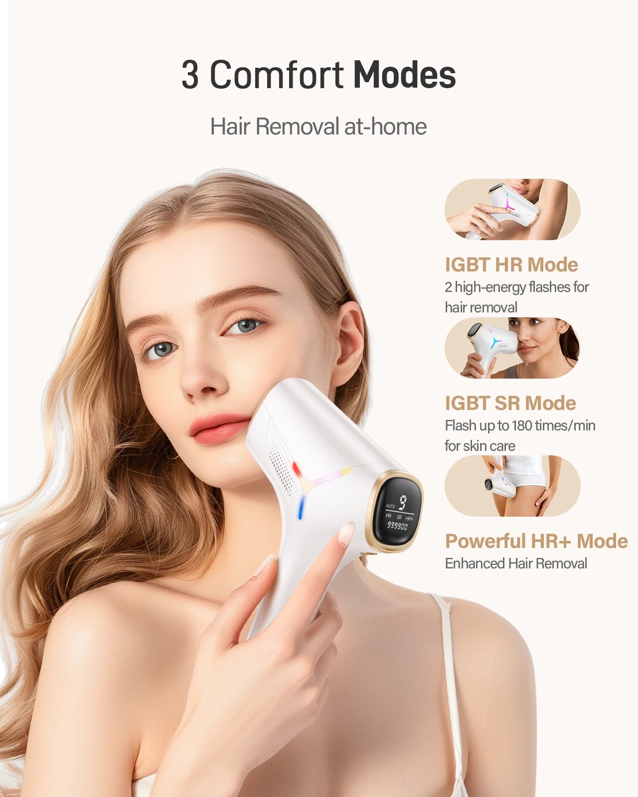 990000 Flashes Laser Hair Removal IPL for Women and Men Body Bikini Face