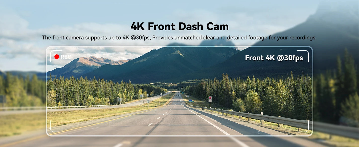 REDTIGER F8 4K+1080P Dash Cam Front and Rear with 5.8G WiFi and GPS