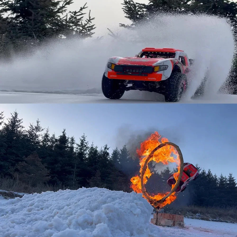Q130 1/14 Rc Car Off Road With LED 4WD 70km/h High Speed Brushless Motor Monster Truck Desert/Snow Racing Drift Cars Toy for Boy